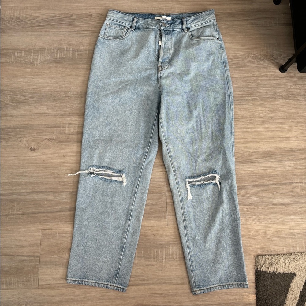 Straight leg light wash jeans